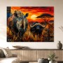 Afrikanische Tierwelt als Leinwand oder Acrylbild in expressiver Farbkomposition