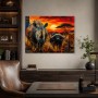 Afrikanische Tierwelt als Leinwand oder Acrylbild in expressiver Farbkomposition