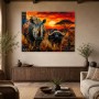Afrikanische Tierwelt als Leinwand oder Acrylbild in expressiver Farbkomposition