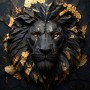 Majestätischer Löwe als Wandbild oder Fine Art Print in Schwarz und Gold