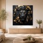 Majestätischer Löwe als Wandbild oder Fine Art Print in Schwarz und Gold