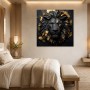 Majestätischer Löwe als Wandbild oder Fine Art Print in Schwarz und Gold