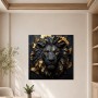 Majestätischer Löwe als Wandbild oder Fine Art Print in Schwarz und Gold