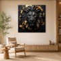 Majestätischer Löwe als Wandbild oder Fine Art Print in Schwarz und Gold