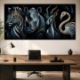 Zebra, Nashorn, Antilope und Flamingo als Kunstwerk oder Acrylbild