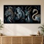 Zebra, Nashorn, Antilope und Flamingo als Kunstwerk oder Acrylbild