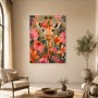 Giraffe im Blütenmeer als Wandbild oder Fine Art Print