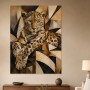 Leopard in Gold Tönen als Wandbild oder Kunstdruck
