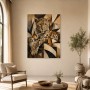 Leopard in Gold Tönen als Wandbild oder Kunstdruck