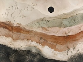 Abstraktes Wandbild mit Naturformen, Leinwand oder Poster