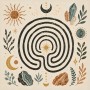 Boho Wandbild mit Sonnenmotiv, Leinwand oder Poster