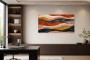 Abstraktes Wandbild in Rost, Creme und Nachtblau, Kunstdruck oder Gallery Print