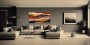 Abstraktes Wandbild in Rost, Creme und Nachtblau, Kunstdruck oder Gallery Print