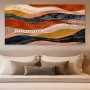 Abstraktes Wandbild in Rost, Creme und Nachtblau, Kunstdruck oder Gallery Print