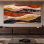 Abstraktes Wandbild in Rost, Creme und Nachtblau, Kunstdruck oder Gallery Print
