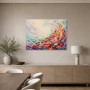 Abstraktes Farbwirbel Wandbild oder Gallery Print mit Blätterdynamik