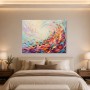 Abstraktes Farbwirbel Wandbild oder Gallery Print mit Blätterdynamik