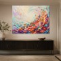 Abstraktes Farbwirbel Wandbild oder Gallery Print mit Blätterdynamik