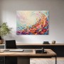 Abstraktes Farbwirbel Wandbild oder Gallery Print mit Blätterdynamik