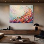 Abstraktes Farbwirbel Wandbild oder Gallery Print mit Blätterdynamik