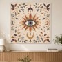 Mystisches Auge mit Sonne und Mond als Wandbild oder Kunstwerk