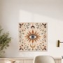 Mystisches Auge mit Sonne und Mond als Wandbild oder Kunstwerk