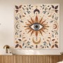 Mystisches Auge mit Sonne und Mond als Wandbild oder Kunstwerk