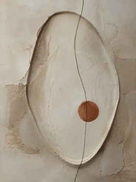 Abstraktes Wandbild oder Kunstdruck mit ruhiger Reliefoptik