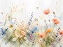 Florale Aquarellwiese als Leinwand oder Poster für moderne Wohnräume