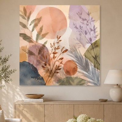 Botanisches Aquarellspiel als Leinwandbild oder Poster