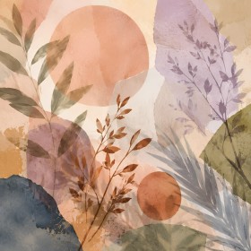 Botanisches Aquarellspiel als Leinwandbild oder Poster