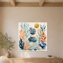 Maritime Wandbild oder Kunstdruck mit zarten Korallen und Steinen