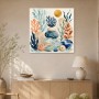 Maritime Wandbild oder Kunstdruck mit zarten Korallen und Steinen