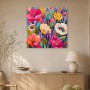 Farbenfrohes Blumenmeer als Leinwandbild oder Poster