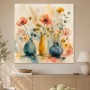 Aquarell Blumenstillleben als Leinwand oder Poster mit sanften Vasen