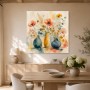 Aquarell Blumenstillleben als Leinwand oder Poster mit sanften Vasen