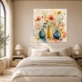 Aquarell Blumenstillleben als Leinwand oder Poster mit sanften Vasen