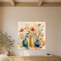 Aquarell Blumenstillleben als Leinwand oder Poster mit sanften Vasen