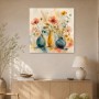 Aquarell Blumenstillleben als Leinwand oder Poster mit sanften Vasen