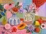 Farbenfrohes Blumenstillleben als Kunstwerk oder Poster