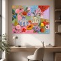 Farbenfrohes Blumenstillleben als Kunstwerk oder Poster
