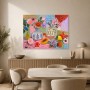 Farbenfrohes Blumenstillleben als Kunstwerk oder Poster