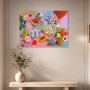 Farbenfrohes Blumenstillleben als Kunstwerk oder Poster