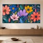 Bunte Blumenwiese als Wandbild oder Leinwandbild in moderner Optik