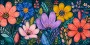 Bunte Blumenwiese als Wandbild oder Leinwandbild in moderner Optik