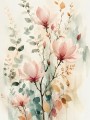 Zarte Magnolien als Leinwand oder Poster in sanfter Aquarelloptik