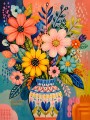 Buntes Blumenmotiv als Gallery Leinwand oder Kunstdruck für moderne Räume