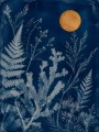 Botanisches Wandbild oder Fine Art Print in tiefem Blau
