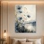 Blaues Blumenmotiv als Kunstwerk oder Leinwandbild