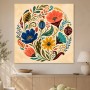 Florale Moderne Kunst oder Kunstdruck mit farbenfroher Blumenkomposition